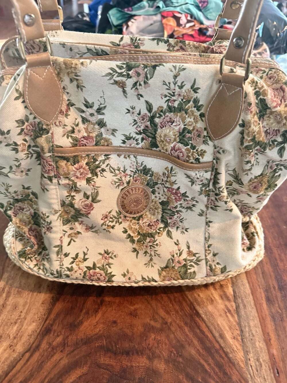 Carpetbags of America Floral Tapestry Bag Straw Trim #grandmacore #cottagecore